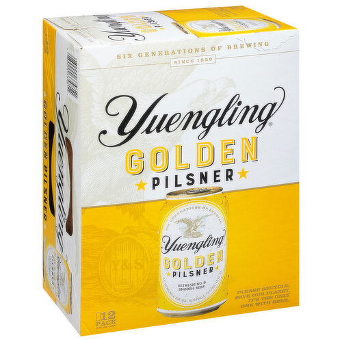 Yuengling Beer, Golden Pilsner, 12 Pack
