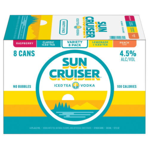 Sun Cruiser Iced Tea Vodka, Variety 8 Pack