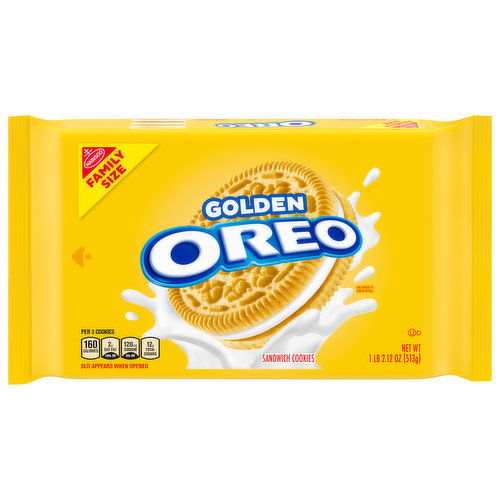 OREO Golden Sandwich Cookies, Family Size