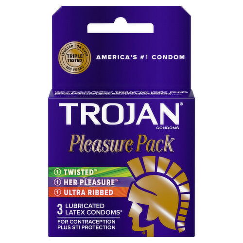 Trojan Condoms, Latex, Lubricated, Assorted, Pleasure Pack