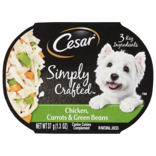 Cesar Simply Crafted Chicken, Carrots & Green Beans Canine Cuisine Complement