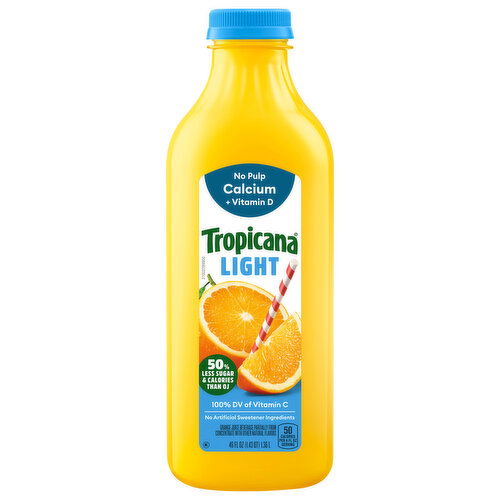 Tropicana Orange Juice, Light, No Pulp