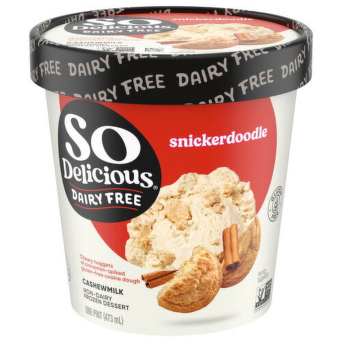 So Delicious Dairy Free Frozen Dessert, Gluten-Free, Non-Dairy, Snickerdoodle, Cashewmilk