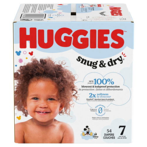 Huggies Snug & Dry Diapers, Disney Baby, 7 (over 41 lb)