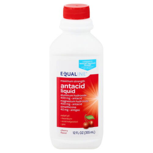 Equaline Antacid Liquid, Cherry Flavor, Maximum Strength