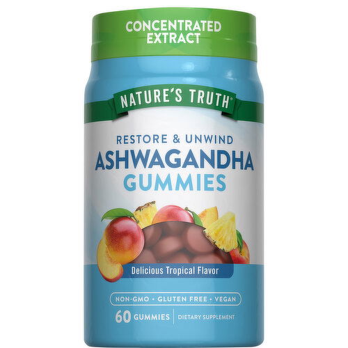 Nature's Truth Ashwagandha, Gummies, Delicious Tropical Flavor