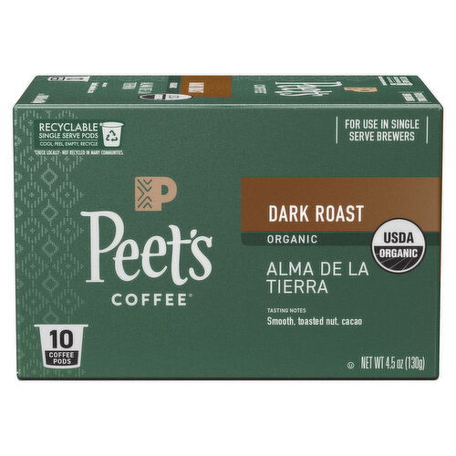 Peet's Coffee Organic Coffee Pods Dark Roast Alma de la Tierra Coffee