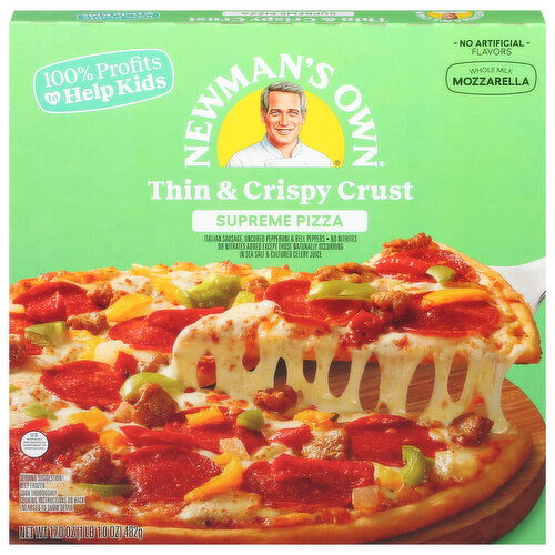 Newman's Own Pizza, Thin & Crispy Crust, Supreme