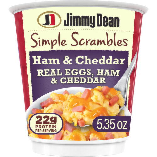 Jimmy Dean Simple Scrambles Simple Scrambles Ham & Cheddar with Real Eggs, Ham and Cheddar Cheese