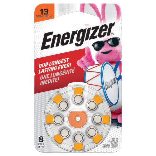 Energizer Batteries, Hearing Aid, Zinc Air, Size 13