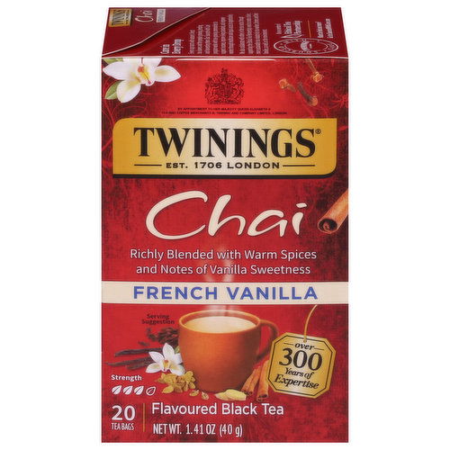 Twinings Flavoured Black Tea, French Vanilla, Chai