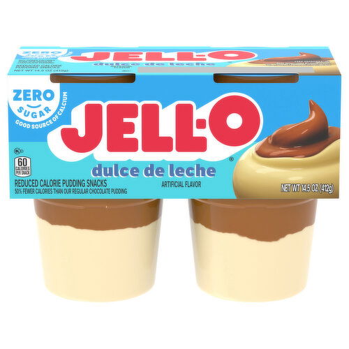 Jell-O Zero Sugar Dulce De Leche Pudding Snack Cups