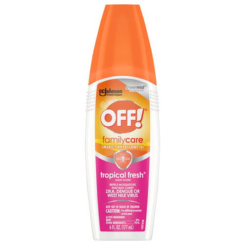 Off! FamilyCare Insect Repellent III, Tropical Fresh, Light Scent