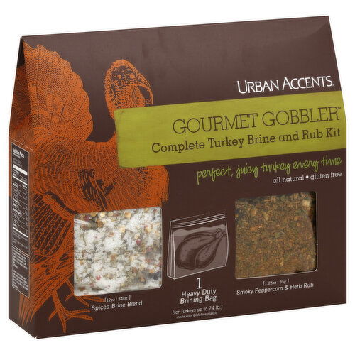 Urban Accents Gourmet Gobbler Turkey Brine and Rub Kit, Complete