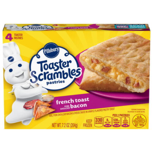 Pillsbury Toaster Scrambles Toaster Pastries, French Toast, Pork Shoulder Bacon