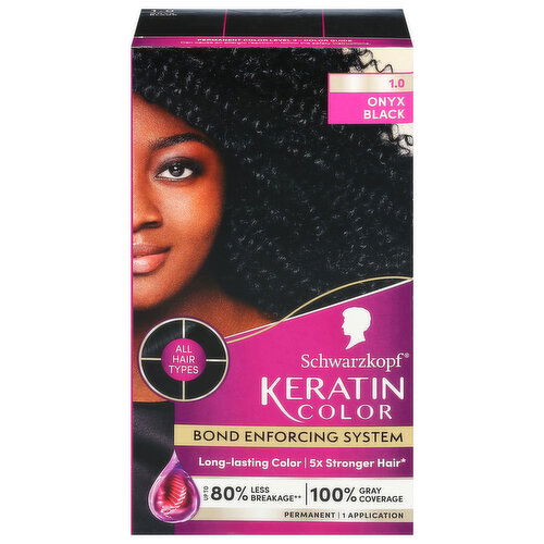 Schwarzkopf Keratin Color 1.0 Onyx Black Permanent Hair Color