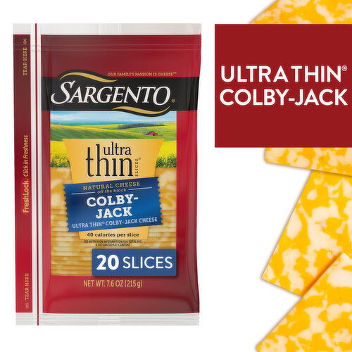 SARGENTO Sargento® Colby-Jack Natural Cheese Ultra Thin® Slices, 20 slices