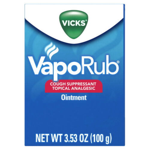 Vicks Vaporizing Decongestant Vicks VapoRub Topical Chest Rub & Analgesic Ointment, Over-the-Counter Medicine, 3.53 Oz