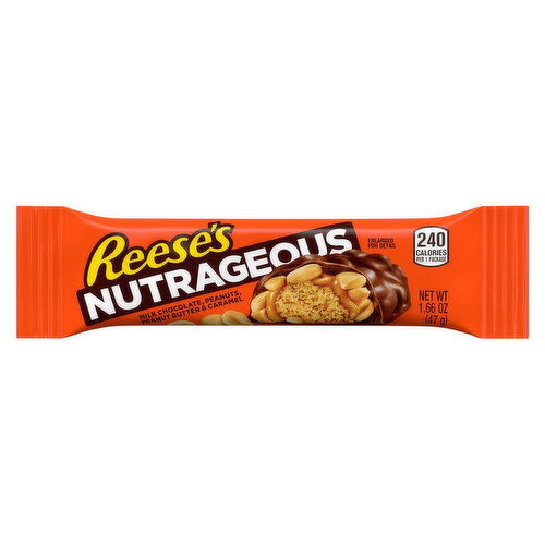 Reese's Milk Chocolate, Peanuts, Peanut Butter & Caramel, Nutrageous