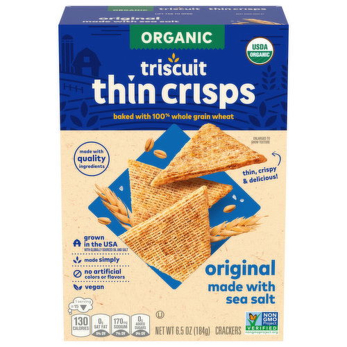 TRISCUIT Organic Thin Crisps Original Whole Grain Wheat Crackers