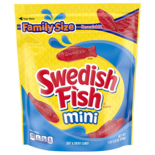 Swedish Fish Candy, Soft & Chewy, Mini, Family Size