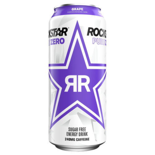 Rockstar Pure Zero Energy Drink, Sugar Free, Grape
