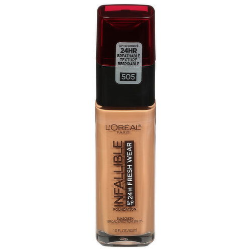 L'Oreal Infallible Foundation, Toffee 505, Broad Spectrum SPF 25