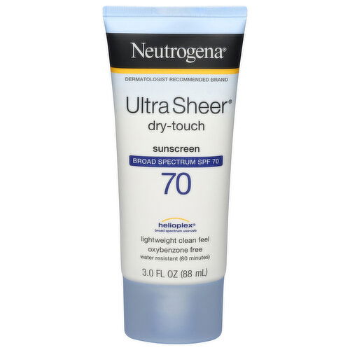 Neutrogena Ultra Sheer Sunscreen, Dry-Touch, Broad Spectrum SPF 70