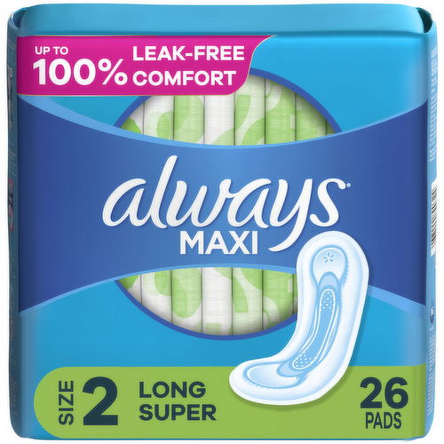 Always Maxi Maxi Pads without Wings, Size 2