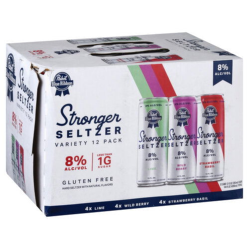 Pabst Blue Ribbon Stronger Seltzer, Variety 12 Pack