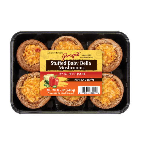 Giorgio Stuffed Baby Bella Mushrooms, Fiesta Cheese Blend