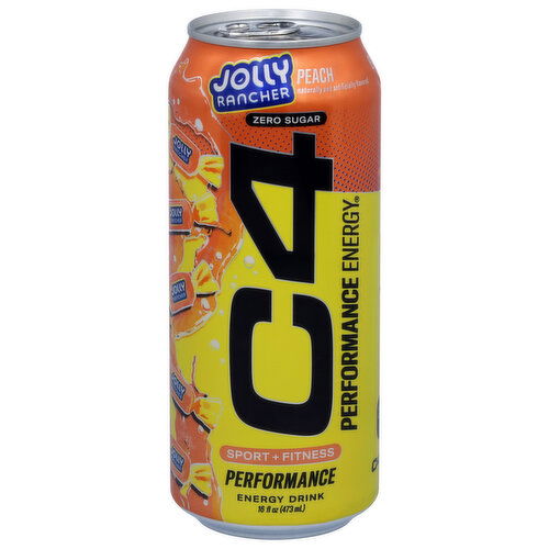 C4 Zero Sugar Sport + Fitness Peach Energy Drink