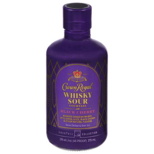 Crown Royal Whisky Sour Cocktail with Black Cherry