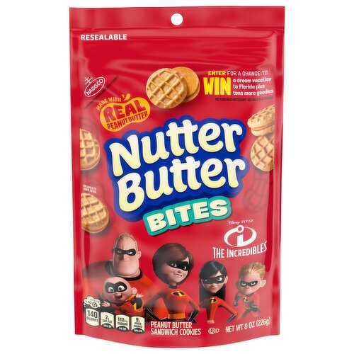 NUTTER BUTTER Bites Peanut Butter Sandwich Cookies, 8 oz