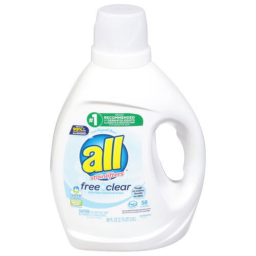 All Detergent, with Stainlifters, Free Clear