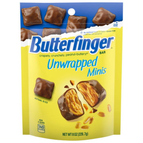 Butterfinger Candy Bar, Unwrapped, Minis