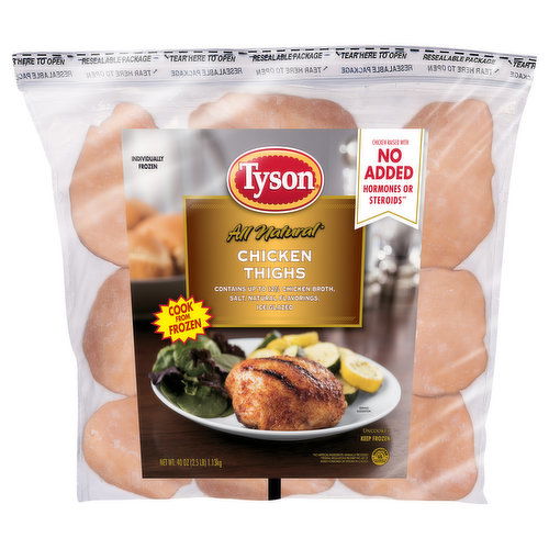 Tyson Tyson Chicken Thighs, Bone-in,  2.5 lb. (Frozen)