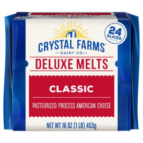 Crystal Farms Cheese, American, Classic, Deluxe Melts