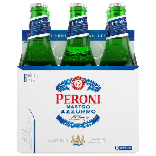 Peroni Nastro Azzurro Beer, Lager, Italian Style