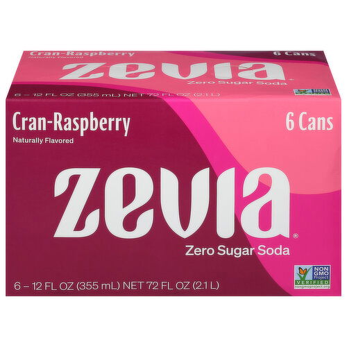 Zevia Soda, Cran-Raspberry, Zero Sugar