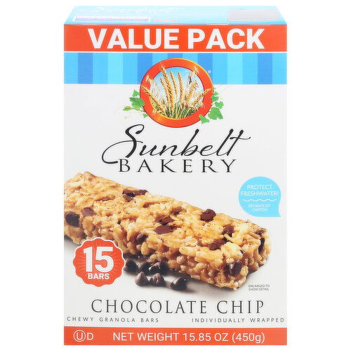 Sunbelt Bakery Granola Bars, Chocolate Chip, Chewy, Value Pack