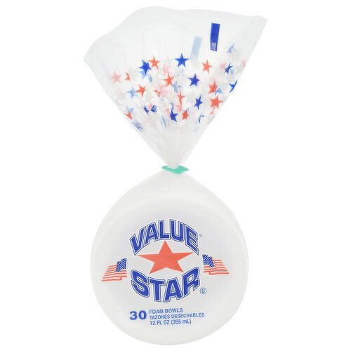 Value Star Bowls, Foam, 12 Fluid Ounce