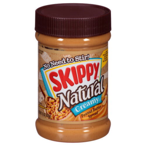 Skippy Peanut Butter Spread, Natural, Creamy