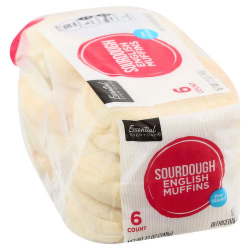 Essential Everyday English Muffins, Sourdough, Pre-Sliced