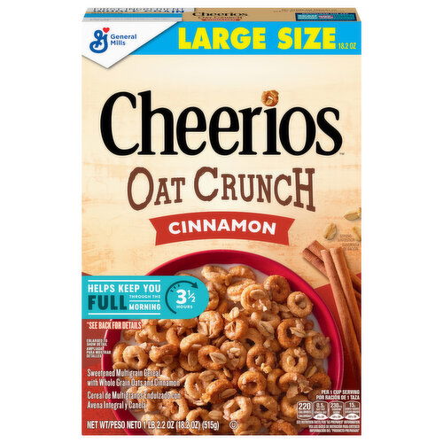 Cheerios Oat Crunch Cinnamon Cereal Large Size