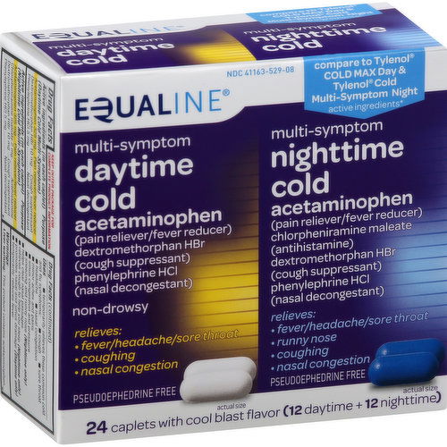 Equaline Daytime/Nighttime Cold, Multi-Symptom, Caplets