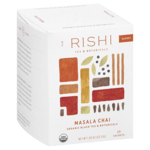 Rishi Black Tea, Organic, Masala Chai, Sachets