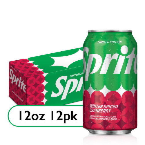 Sprite Winter Cranberry Winter Spiced Cranberry, Lemon-Lime And Cranberry Flavored Soda Pop Soft Drink