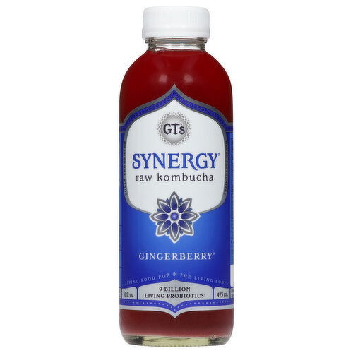 GT's Synergy Kombucha, Raw, Gingerberry