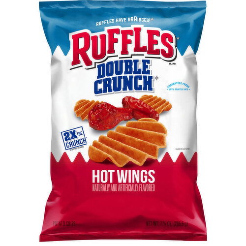 Ruffles Potato Chips, Double Crunch, Hot Wings